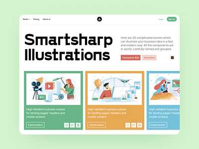 Smartsharp Illustrations 😍 craftwork design illustration landing product smartsharp vector web website