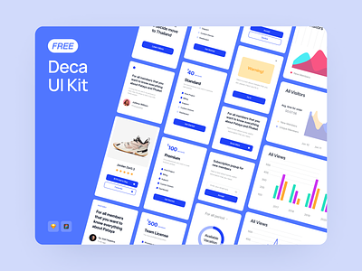 Free Deca UI Kit ⚡️ application bright colorful craftwork deca design free freebie illustrations landing product ui uikit ux uxui vector web website