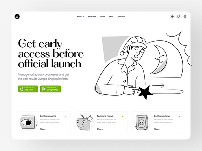 New Nankin Illustrations ✨ black white craftwork design illustration illustrations landing monochrome nankin new product release typography ui vector web website