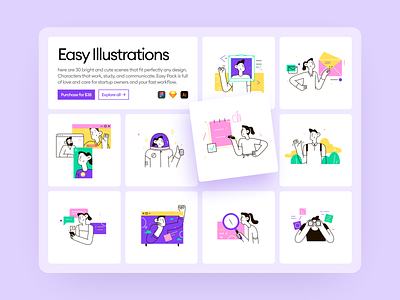 Easy illustrations ✌️ app application craftwork design easy gentleman illustration illustrations landing pastel product ui uxui vector web website