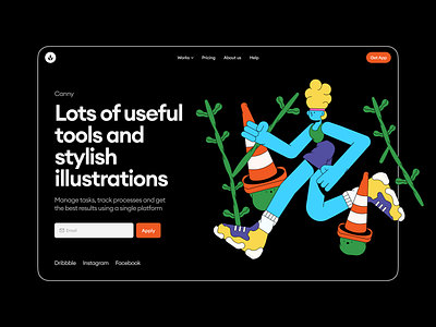 Canny Illustrations + Dark mode = 🖤 app application canny contrast craftwork design illustrations landing product ui vector web website