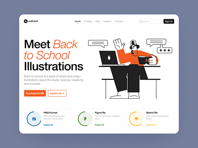 Back to school illustrations 🎓 app colorful craftwork design education illustration illustrations landing school study ui vector web website work workflow