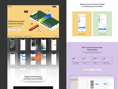 Design Cell – iOS Design System 📱 app application colorful colors craftwork design design cell design system illustrations landing product ui web website
