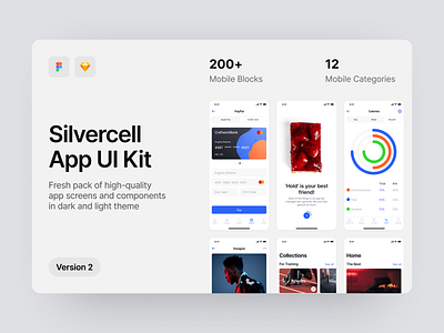 Silvercell iOS UI Kit update! app apple application colorful craftwork dark design illustrations ios light mobile product silvercell ui update vector