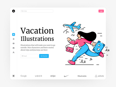 Vacation Illustrations ✈️ app application colorful craftwork design landing outline ui vacation vector web website