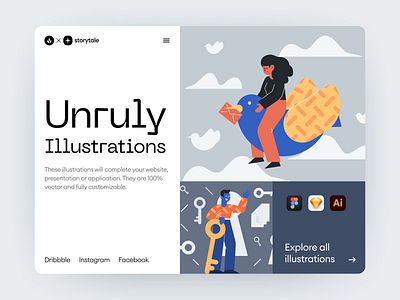 Unruly illustrations 🌿 app application colorful craftwork design illustrations landing product ui unruly vector web website