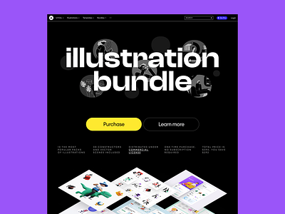 Meet Illustration Bundle ⚡️ bundle colorful craftwork design illustration illustrations landing product sale ui vector web website