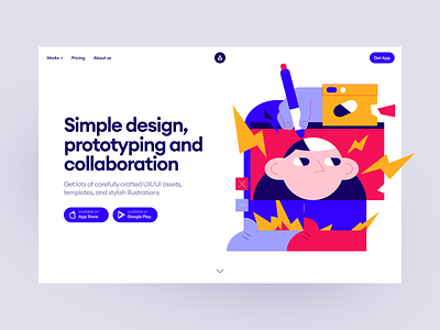 RAW illustrations ⚡️⚡️ abstract application colorful contrast craftwork design illustrations landing product raw ui vector web website
