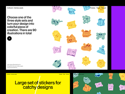 SOON: New bright stickers 🔥 app application bright colorful craftwork design illustrations landing release sneakpeak soon stickers ui vector web website wip