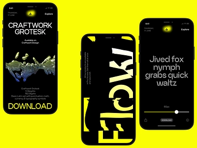 Craftwork Grotesk 💥 app design application craftwork dark design font futurism grotesk landing new product typeface typography ui uxui web website