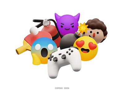 WIP: New 3D emojis in Superscene Constructor 😈 🔜 3d application constructor craftwork design emojis illustration product sneakpeak superscene ui web website wip