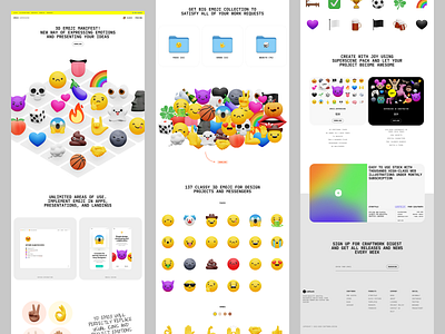 NEW: 3D emoji collection in Superscene 5 🚀 3d application craftwork design emoji illustration landing product ui volumetric web website