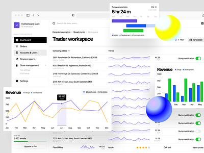 Motherboard UI Kit ⚡️ application craftwork crm design flowchart landing motherboard statistics ui vector web website