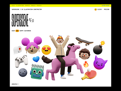 Superscene 3D Scene Constructor ⭐️ 3d application bestseller characters constructor craftwork design emoji illustration landing objects product superscene ui web website