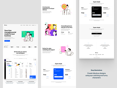 Easy illustrations ✌️ application craftwork design easy graphics hero illustration inspiration landing layout logo outline presentation ui vector web website