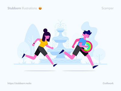 Stubborn Illustrations ai app application background craftwork eps flat illustration illustrator iwatch landing run site story svg vector walkthrough web web page website