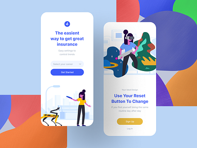 Illustrations + App = 😍 ai app application background bot craftwork eps flat illustration illustrator landing site story svg vector vr walkthrough web web page website