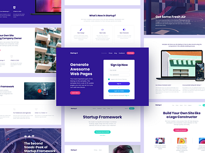 Startup 3 blocks colorful form generator landing landing design landing page landingpage light signup startup web webdesign