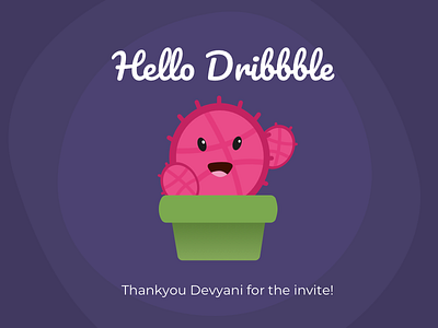 Hello Dribbble! cactus design first shot hello dribbble illustration
