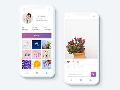 User Profile cool colors dailyui social app soft colors ui user profile violet