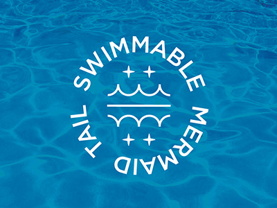 Swimtime crest icon mermaid packaging simple