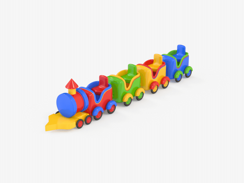 Toy Train 3D Model 3d art 3d asset 3d model 3d prop 3dsmax arnold c4d cinema4d hdrlightstudio lighting mari material maya modeling render rendering sculpting texturing vray zbrush