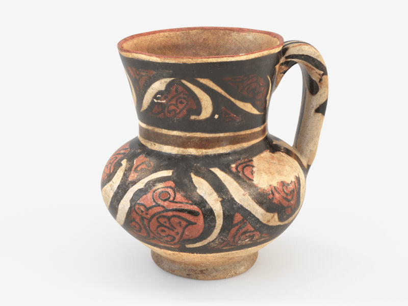 Ancient Saudi Pottery Carafe 3D Model 3d art 3d asset 3d model 3d prop 3dsmax arnold c4d cinema4d hdrlightstudio lighting mari material maya modeling render rendering sculpting texturing vray zbrush