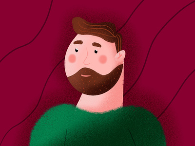 Procreate Pocket warmup - bearded man