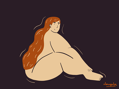 Body positive beautiful beauty body body art body care body positive body positivity care character character design drawing flat design illustration lovely pose redhair redhead self care woman women