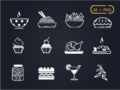 Icon Food food free icon line vector