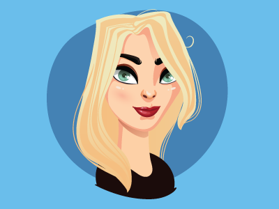 Blondy avatar face illustration mobile vector