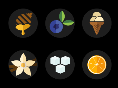 Icon Fruit blueberries fruit honey ice ice cream icon illustrator orange vanilla vector