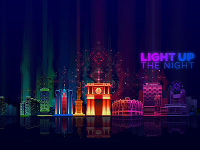 Moldova Chisinau/Light Up The Night/Illustration branding graphic design illustration neon city night city
