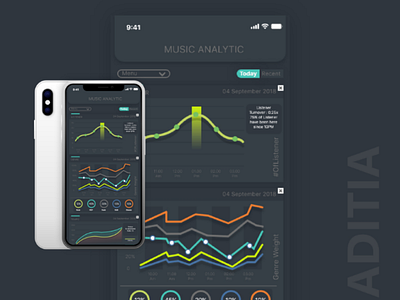 Music Analytic apps concept