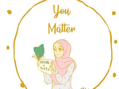 6 beautiful design flower gift girl green hijab hobby illustration inspiration muslim sketch strong typography women youmatter