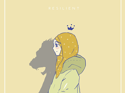 Rawr design girl green hijab hobby illustration love muslim resilient self love sketch