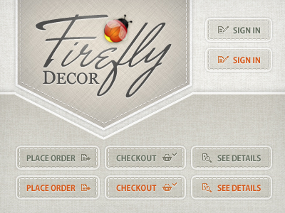 Firefly buttons ecommerce icons interface logo texture ui website
