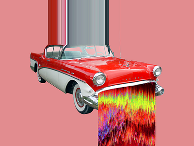 Vintage Car Glitch cadillac car glitch glitchart pixelsort vintage