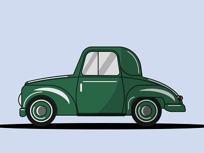 Old Fiat Car car design flat flat illustration illustration art vector