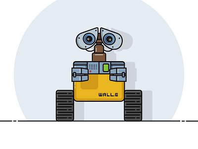 Wall-E flat design flat art flat illustration illustration art illustrator line art vectober vector vector illustration vector wall e wall e