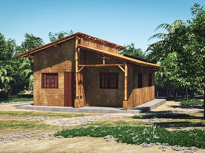 Ecological House 3d 3d art 3dsmax architechture bamboo ecologic ecological ecological house ecology house render