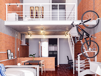 Loft São Paulo 3d 3d art architechture design interior design render sketchup treszerosete