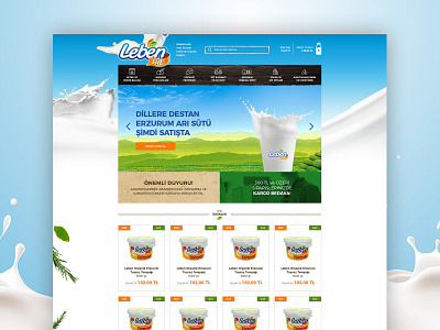 Leben Milk Shop E-Commerce UI Design