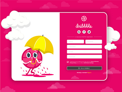 Dribble App Sign In Redesign | MONSOON THEME