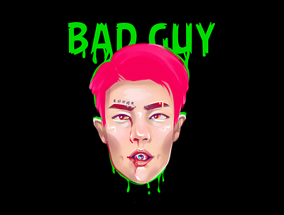 Chinese Bad Guy artist asian boy bad guy bright colours chinese chinese art design illustration illustrator korean photoshop portrait t shirt art t shirt design