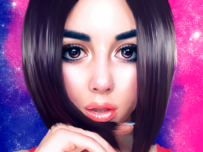 Drawing digital portrait for my friend