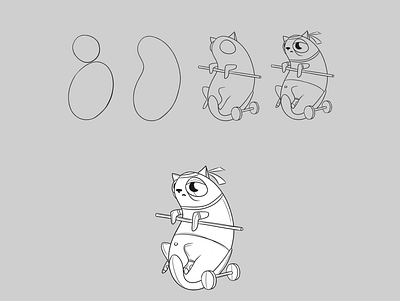 Character Design: Cat Named Mumble 2 cartoon character design illustration photoshop process