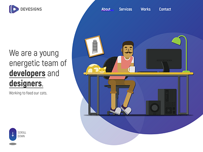 Landing Page Concept - Devesigns about us flat design flat illustration landing design landing page landing page concept landing page design landing page ui software company