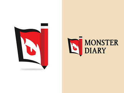 Monster Diary Logo Design Concept design practice logo logo design logo design concept monster diary