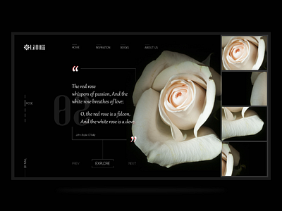 Practice Shot #4 - La Voix Concept concept flower landing page logo design minimal practice rose ui design